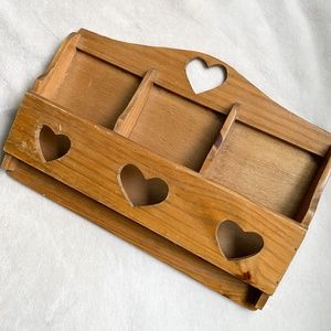 Wooden Heart Wall Shelf
